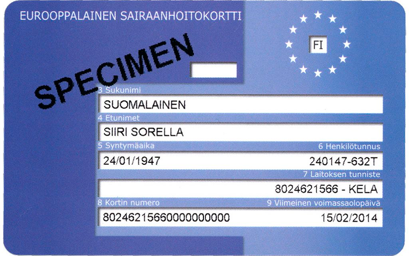 European Health Insurance Card (EHIC).